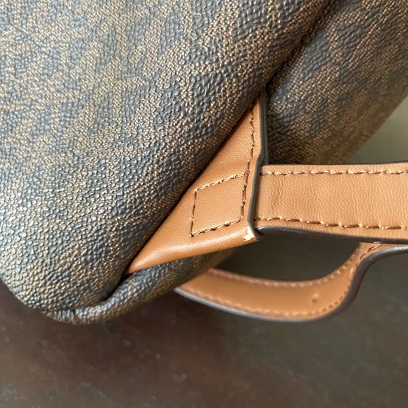 Michael Kors Erin Backpack Gold Studs and Brown Signature MK NWT main image 10
